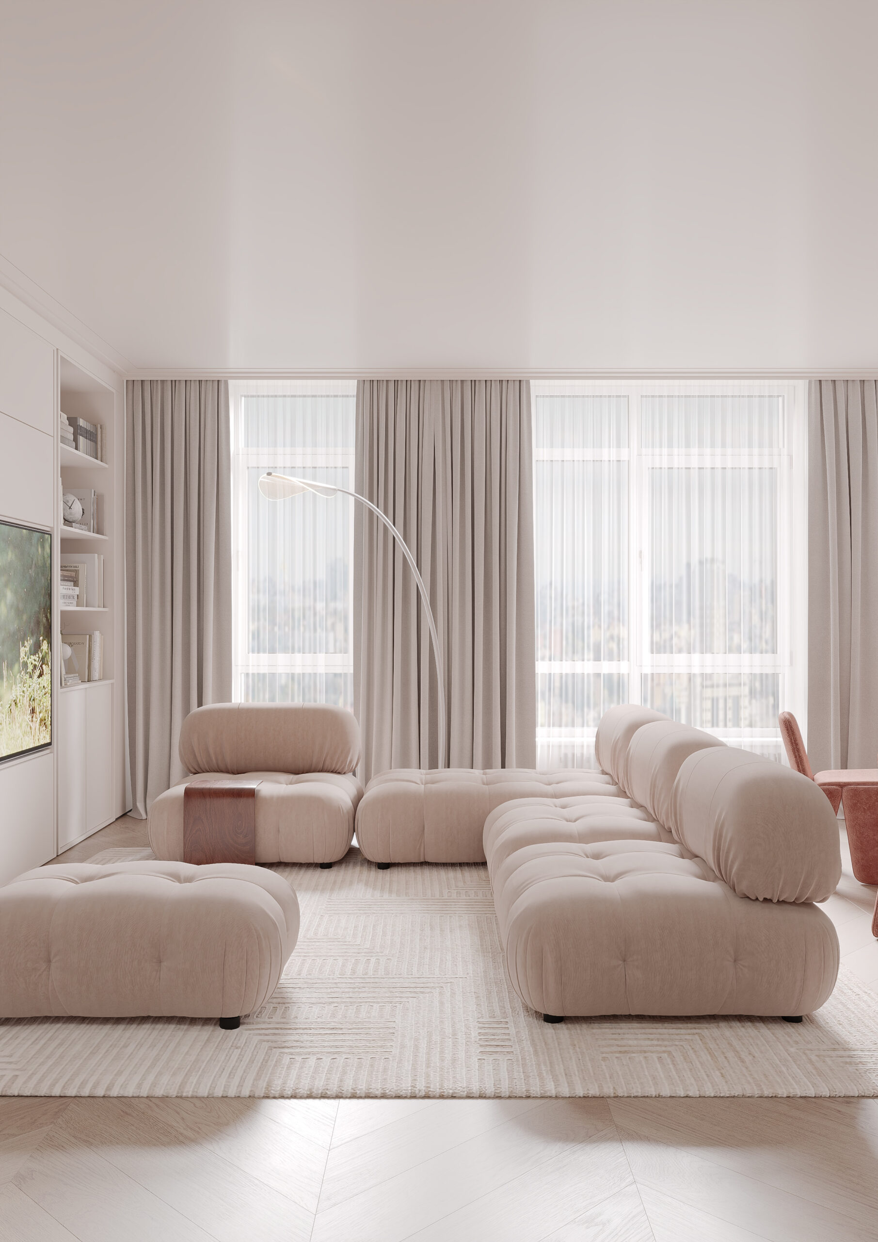 The living room as seen from the desk
